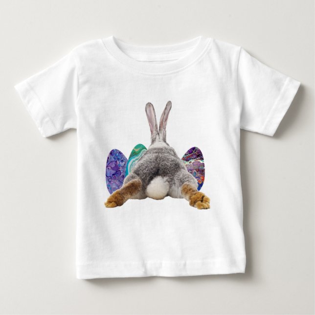 T-shirt Pour Bébé Joli lapin lapin de Pâques OEufs de bébé Amusants (Devant)