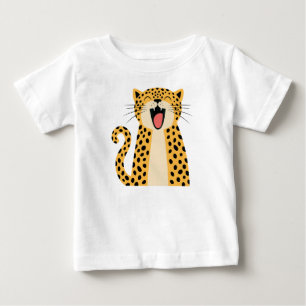 T-shirt Pour Bébé Joli Léopard Sauvage de Dessin Animé Souriant et H