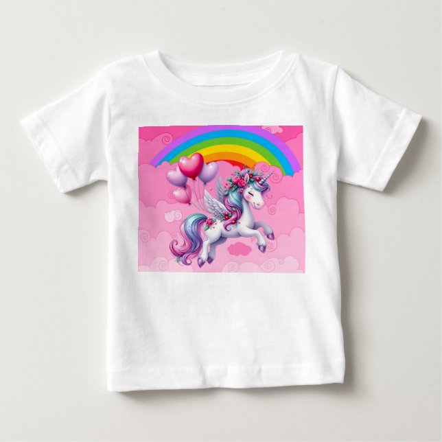 T-shirt Pour Bébé Joli licorne. (Devant)