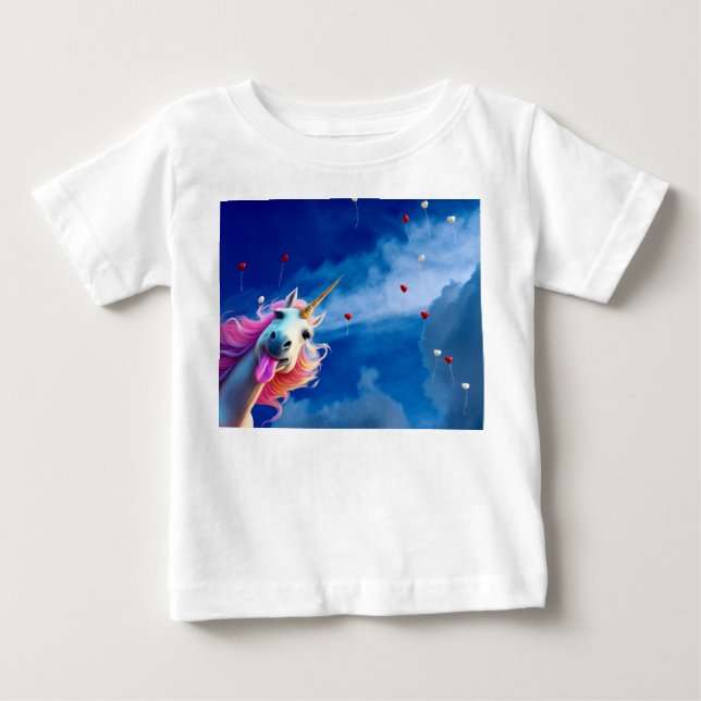 T-shirt Pour Bébé Joli licorne. (Devant)
