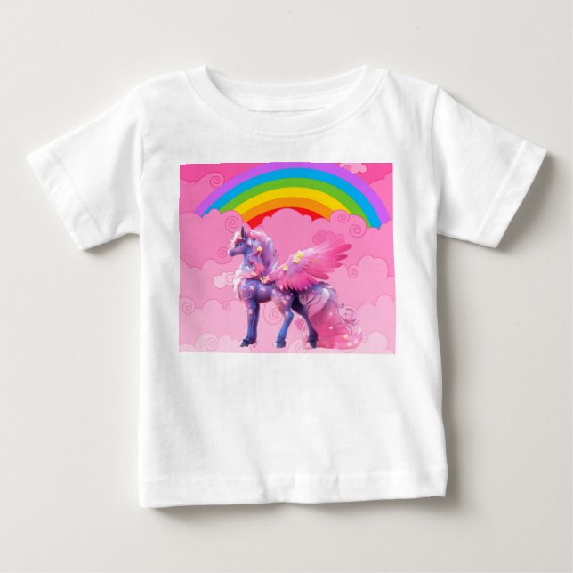 T-shirt Pour Bébé Joli licorne. (Devant)