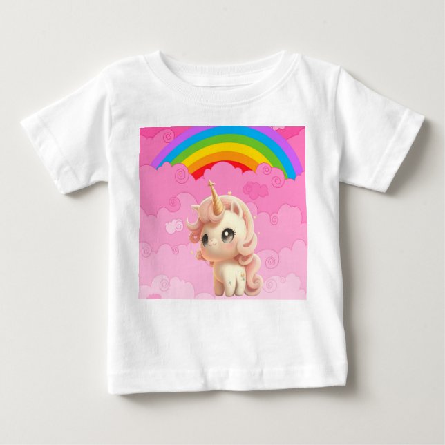 T-shirt Pour Bébé Joli licorne. (Devant)