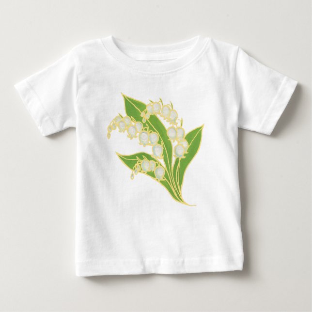 T-shirt Pour Bébé Joli Lily-of-the-Valley Floral Motif (Devant)