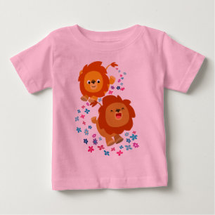 T-shirt Pour Bébé Joli Lions Caricature Dans Le T-Shirt Jardin Bébé