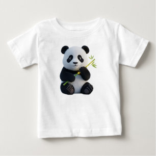 T-shirt Pour Bébé Joli ourson panda 3D avec du bambou lumineux