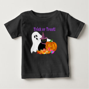 T-shirt Pour Bébé Joli pailleté violet Trick or Treat Halloween