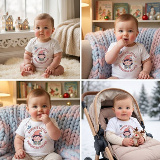 T-shirt Pour Bébé Joli Père Noël Petit Aide Superstar