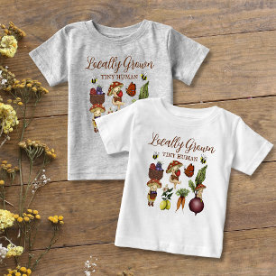 T-shirt Pour Bébé Joli Petit Champignon et Légume Pousse Localement