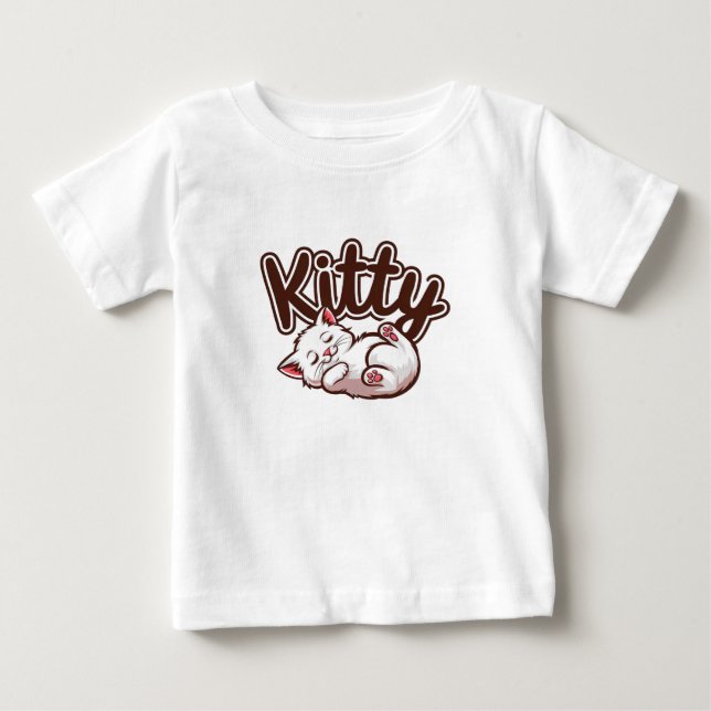 T-shirt Pour Bébé Joli petit chat (Devant)