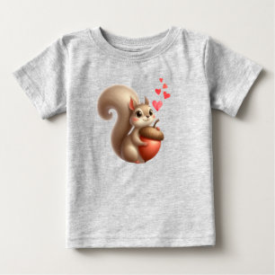 T-shirt Pour Bébé Joli petit écureuil Saint-Valentin
