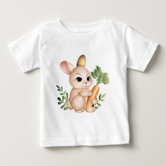 T-shirt Pour Bébé Joli petit lapin (Devant)