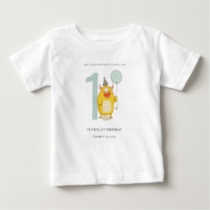 T-shirt Pour Bébé Joli Petit Monstre Jaune À Tout Âge Anniversaire