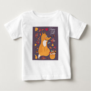 T-shirt Pour Bébé Joli renard d'automne avec texte personnalisé