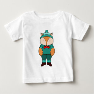T-shirt Pour Bébé Joli renard vert