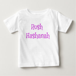 T-shirt Pour Bébé Joli Rosh Hashanah Violet et Blanc