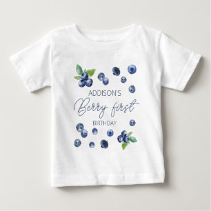 T-shirt Pour Bébé Joli Simple Rouge Myrtille Doux 1er Anniversaire