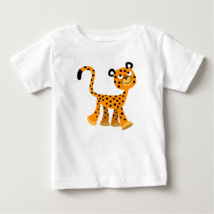 T-shirt Pour Bébé Joli T-shirt bébé Cheetah Cartoon Insouciant