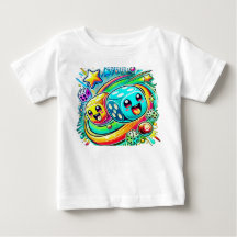 Joli T-Shirt Bébé Dés Chanceux – Kawaii Coloré