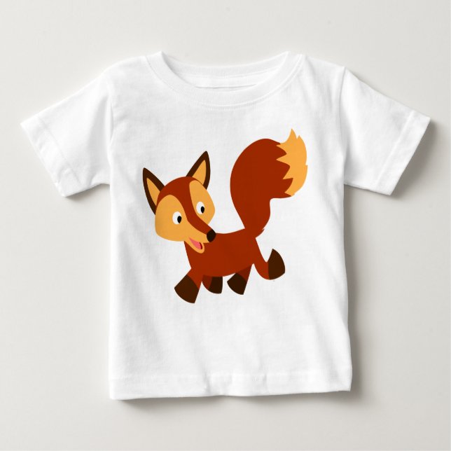 T-shirt Pour Bébé Joli T-shirt bébé Fox Cartoon (Devant)