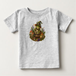 T-shirt Pour Bébé Joli T-Shirt Bébé Sorcière Grenouille Cottagecore