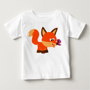 T-shirt Pour Bébé Joli T-Shirt Cartoon Fox Et Papillon Bébé