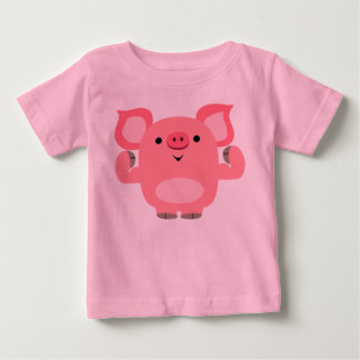 T-shirt Pour Bébé Joli T-shirt de bébé cochon de dessin musclé