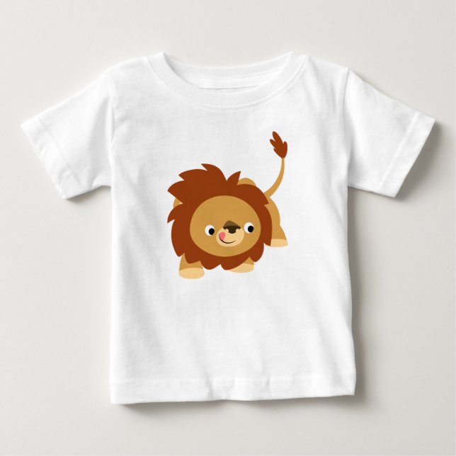 T-shirt Pour Bébé Joli T-Shirt Lion Bébé en caricature Sprighty (Devant)
