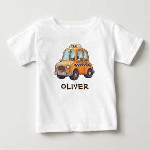 T-shirt Pour Bébé Joli taxi de dessin animé jaune