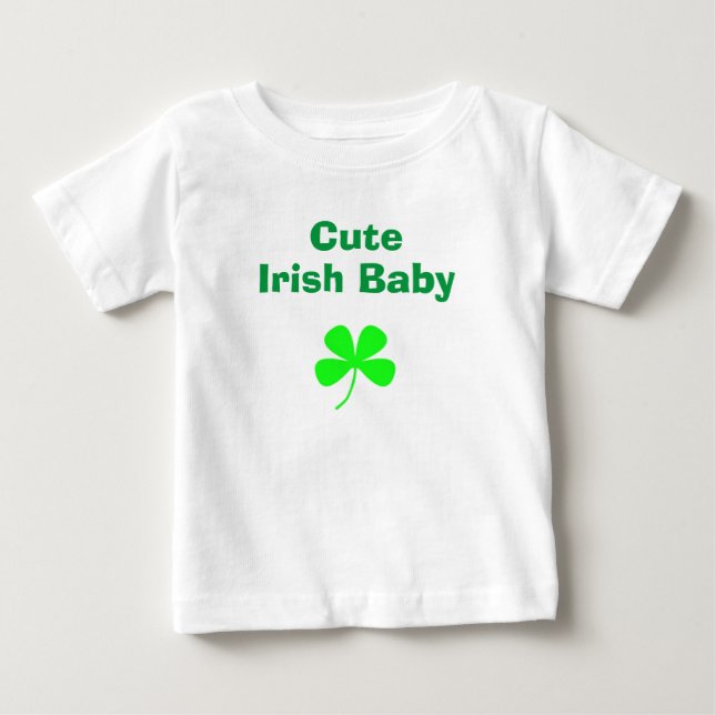 T-shirt Pour Bébé Joli trèfle vert irlandais Saint-Patrick (Devant)
