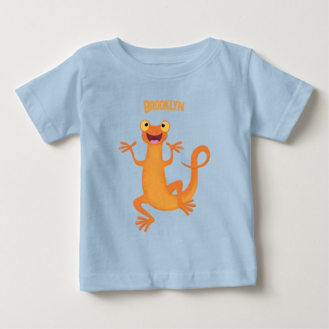 T-shirt Pour Bébé Joli triton orangé joyeux (Devant)