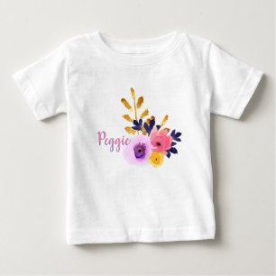 T-shirt Pour Bébé Joli Tutu Floral Personnalisé