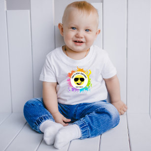 T-shirt Pour Bébé Joli visage heureux, Lunettes d'aviateur, Premier 