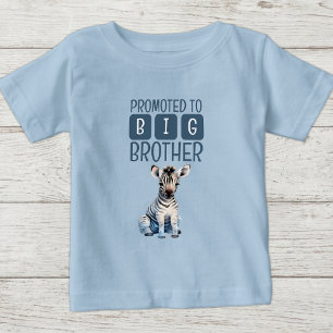 T-shirt Pour Bébé Joli zèbre grand frère bleu