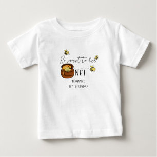 T-shirt Pour Bébé Jolie abeille à miel si douce pour son 1er anniver