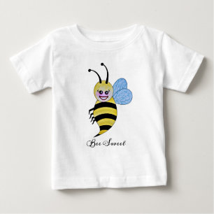 T-shirt Pour Bébé Jolie Abeille Aquarelle Avec Un Bon Sourire