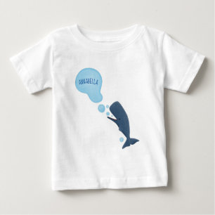T-shirt Pour Bébé Jolie baleine à sperme soufflant bulles dessin
