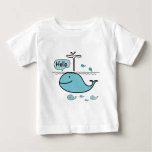 T-shirt Pour Bébé jolie baleine, dis bonjour sur la mer