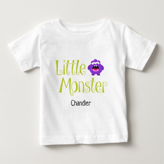T-shirt Pour Bébé Jolie Bande d'Halloween ou traiter Nom du petit mo (Devant)