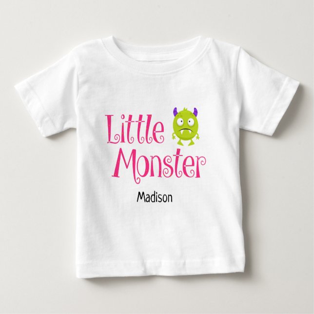 T-shirt Pour Bébé Jolie Bande d'Halloween ou traiter Nom du petit mo (Devant)