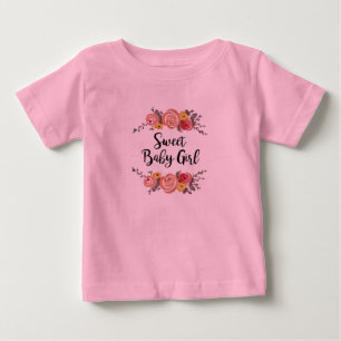 T-shirt Pour Bébé Jolie Bébé Fille Jardin Floral
