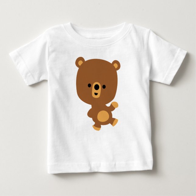 T-shirt Pour Bébé Jolie caricature 'Good Vibe' T-shirt bébé ours (Devant)