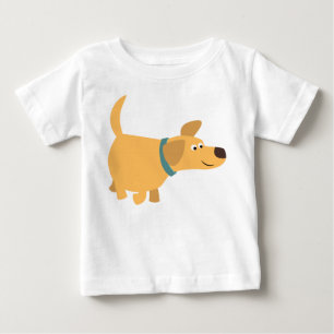 T-shirt Pour Bébé Jolie caricature Labrador Jaune T-shirt bébé