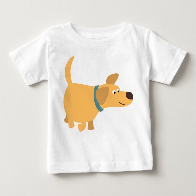 T-shirt Pour Bébé Jolie caricature Labrador Jaune T-shirt bébé (Devant)