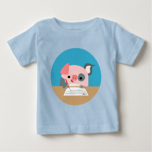 T-shirt Pour Bébé Jolie Cartoon Écriture Cochon Vêtements bébé
