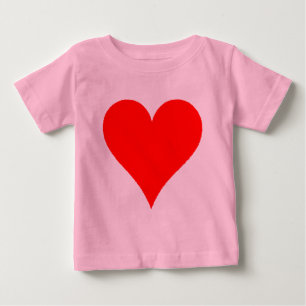 T-shirt Pour Bébé Jolie Chemise Coeur Rouge Pour Filles