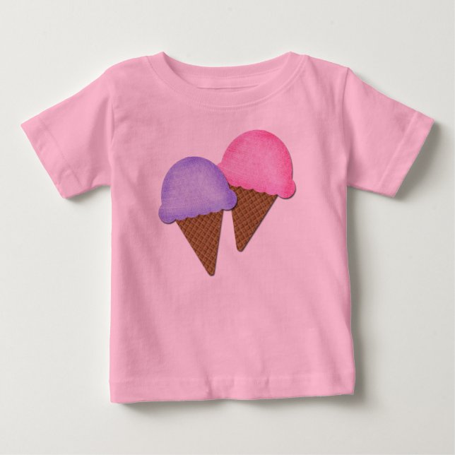 T-shirt Pour Bébé Jolie Chemise Toddler Crème glacée cônes Vêtements (Devant)