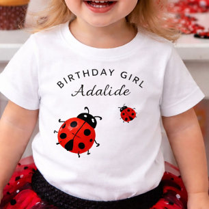 T-shirt Pour Bébé Jolie coccinelle rouge moderne personnalisée