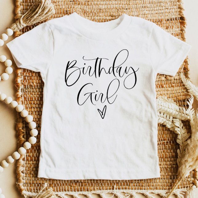T-shirt Pour Bébé JOLIE Cute Modern Boho Script Anniversaire Fille (Créateur téléchargé)