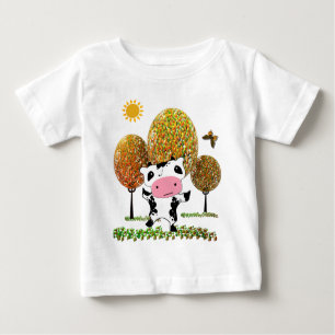 T-shirt Pour Bébé Jolie danse Kawaii vache dans une gelée... - Custo