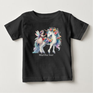 T-shirt Pour Bébé Jolie fantaisie fée ajouter nom licorne